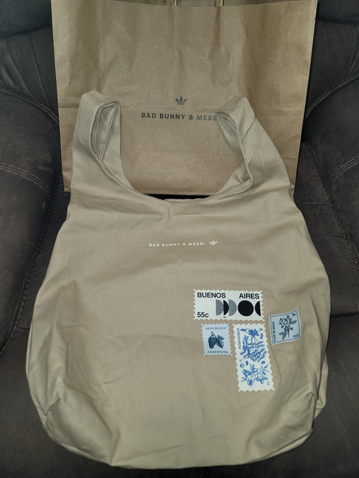 Adidas Bad Bunny & Messi Tote Bag & PR Popup Stickers Exclusive