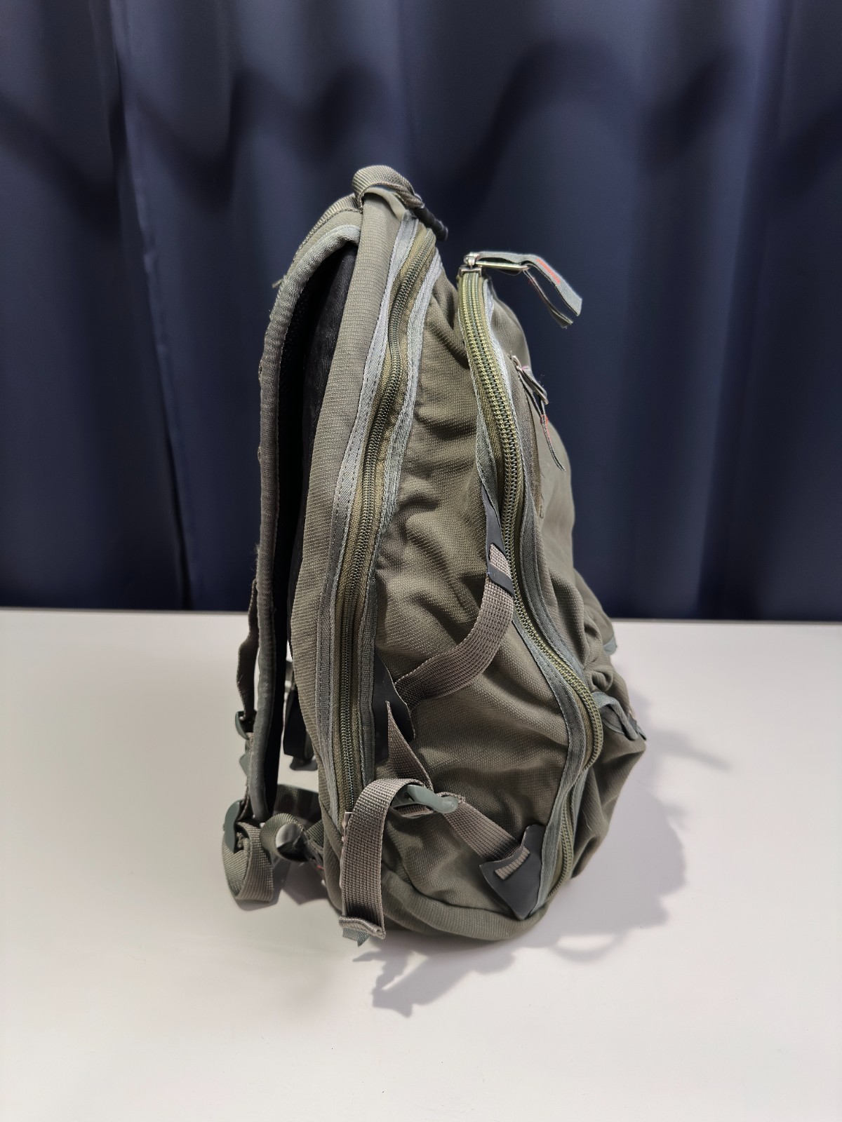 EMS Eastern Mountain Sports 100% Nylon Olive Green Multi-Pocket Pack Backpack