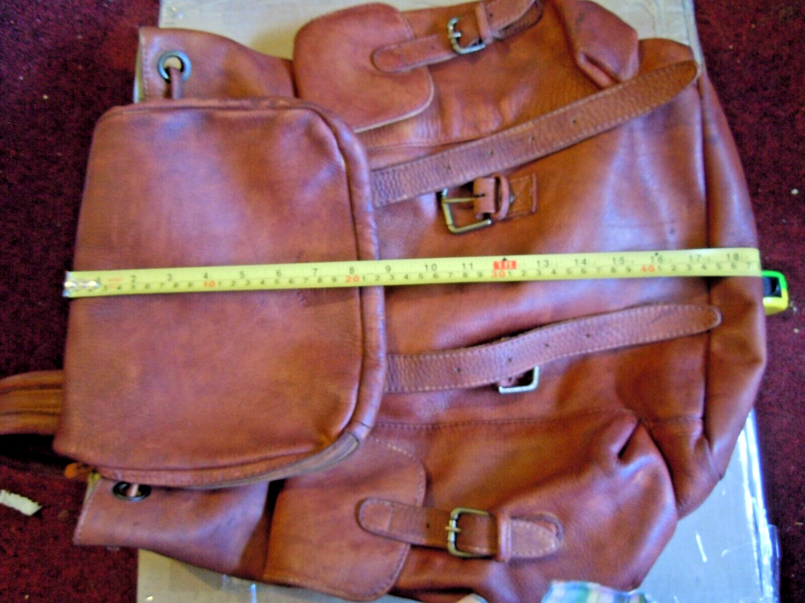 ELLINGTON Vintage Authentic Saddle Brown Leather large Backpack Bag
