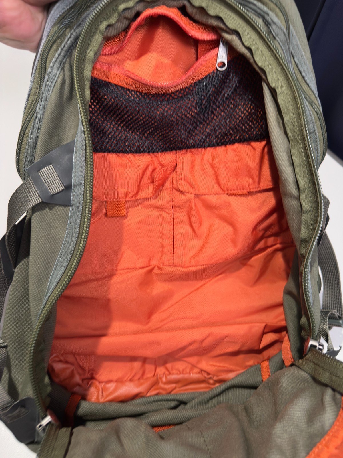 EMS Eastern Mountain Sports 100% Nylon Olive Green Multi-Pocket Pack Backpack