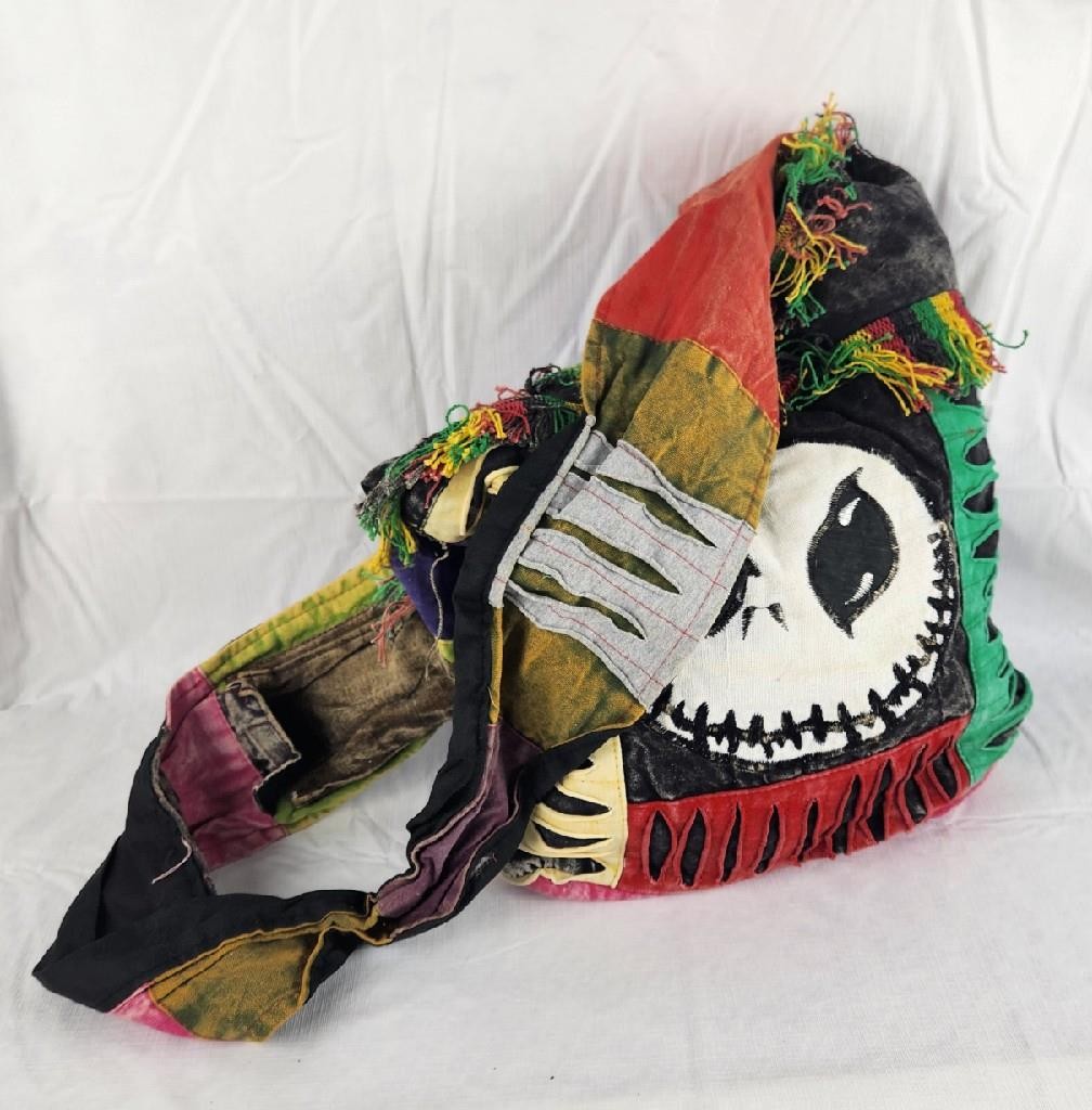 Vintage Jack Skellington Nightmare Before Christmas Nepal Handmade Shoulder Bag