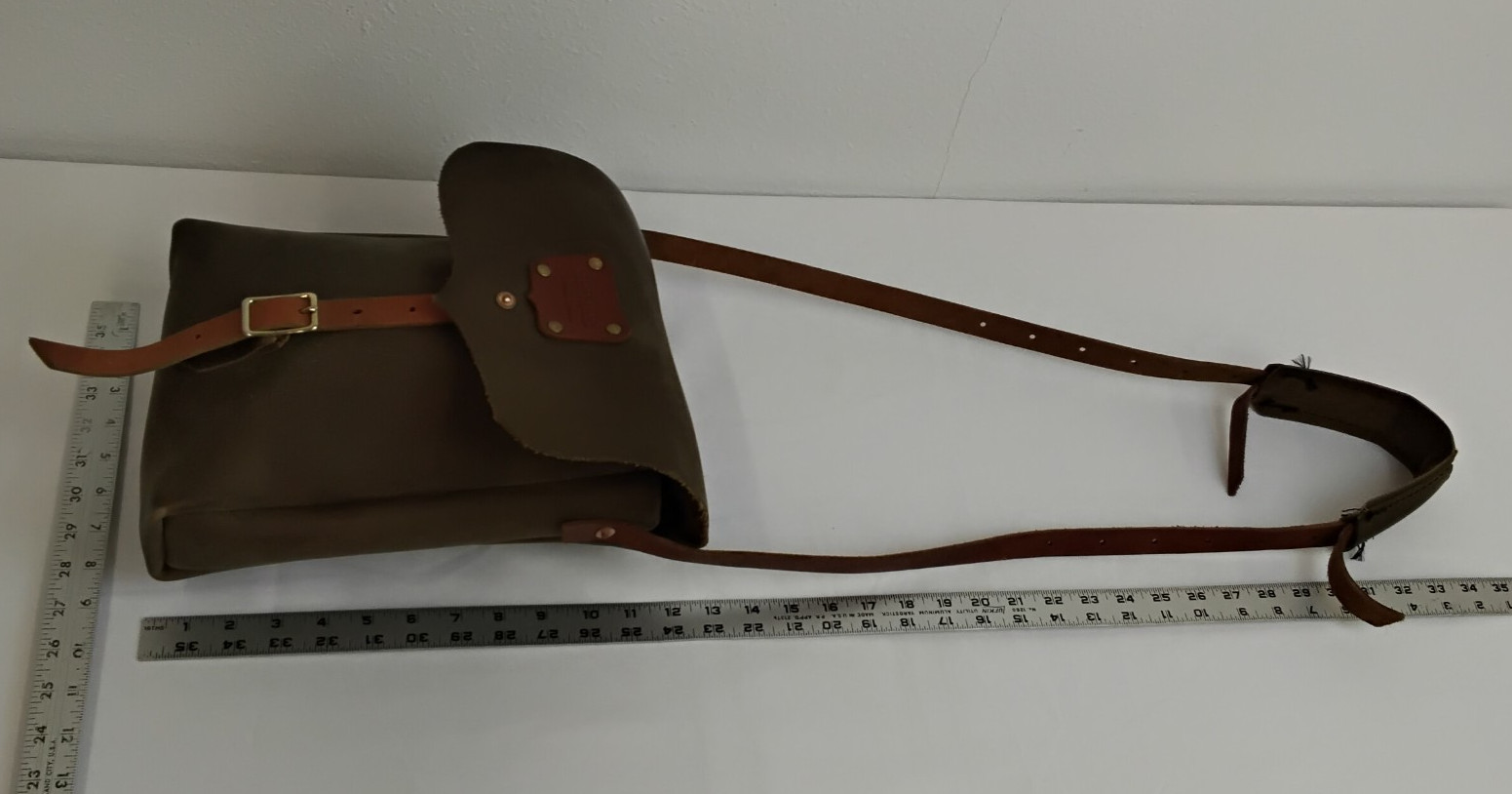 Goertzen Adventure Equipment Leather Field Bag Brown Montana Handmade #J5743