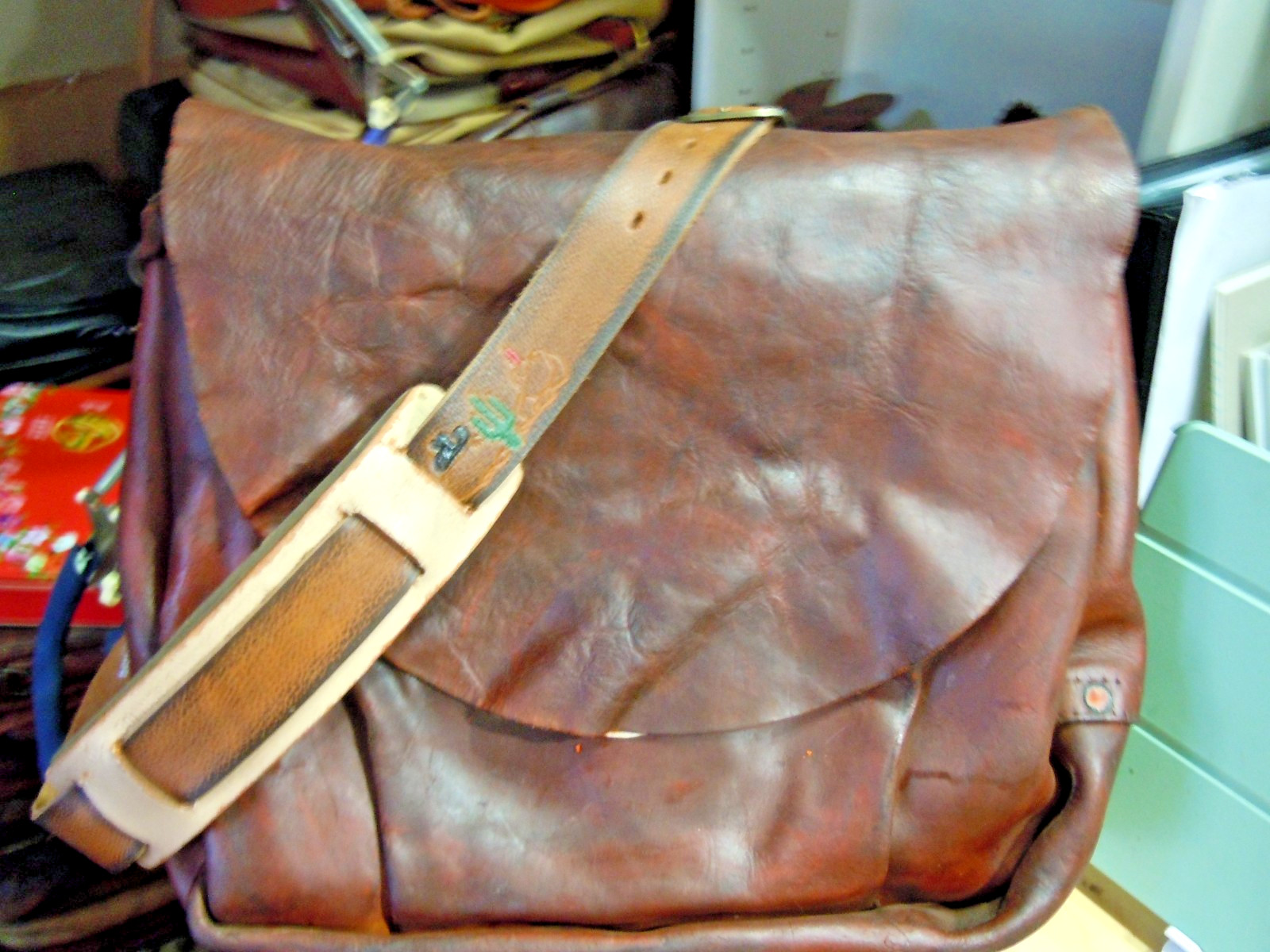 VTG Rare USPS US Leather Mail Postal Carrier Messenger Briefcase Bag # 29