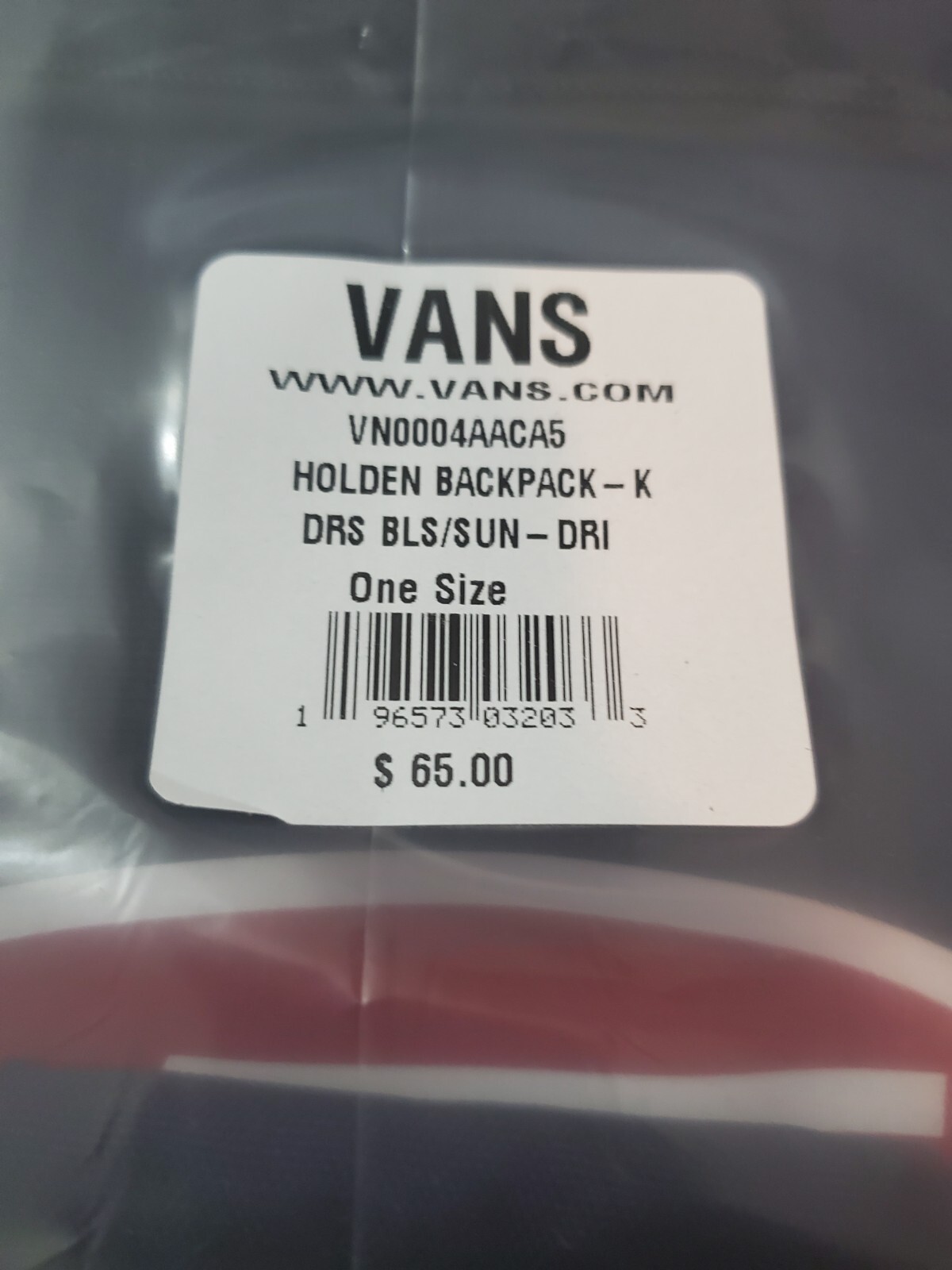 New Vans Adults Holden Adjustable Padded Backpack Rucksack Bag Blue