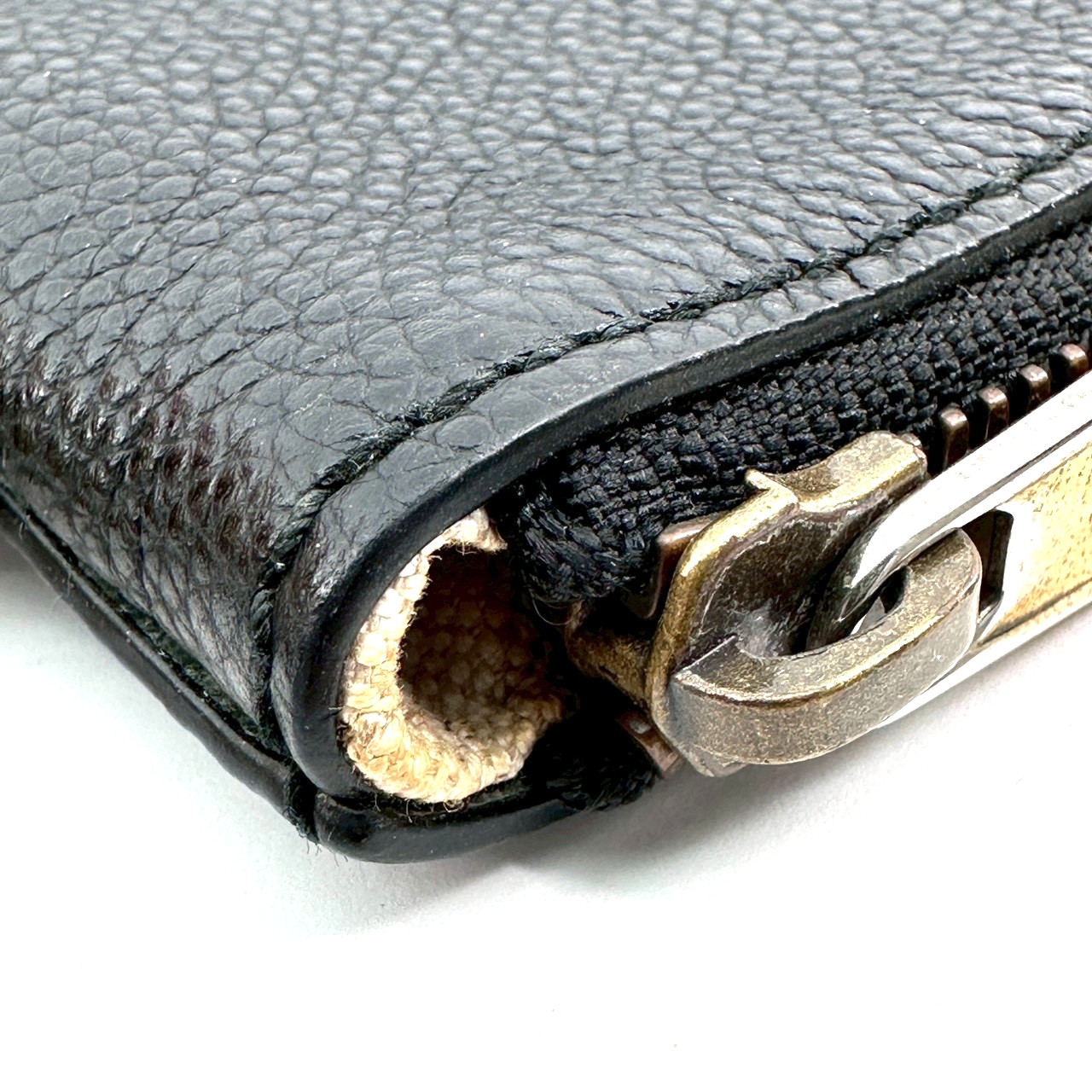 Gucci Logo Print Clutch Bag Second Bag Sherry Line Leather Black Authentic