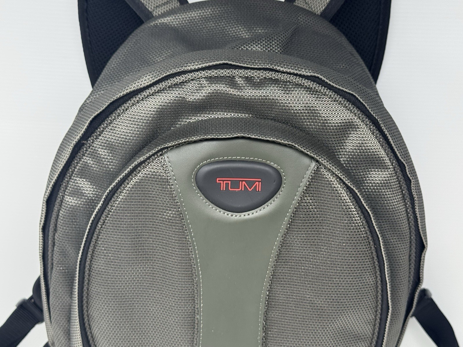 Tumi T2 Tech Backpack 513G Olive Green Appr 16x11x8 Ballistic Nylon & Leather