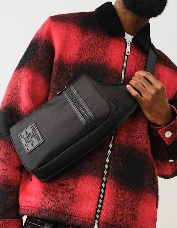 True Religion Buddha Patch Unisex Black YETA 2.0 Crossbody Bag Black $50