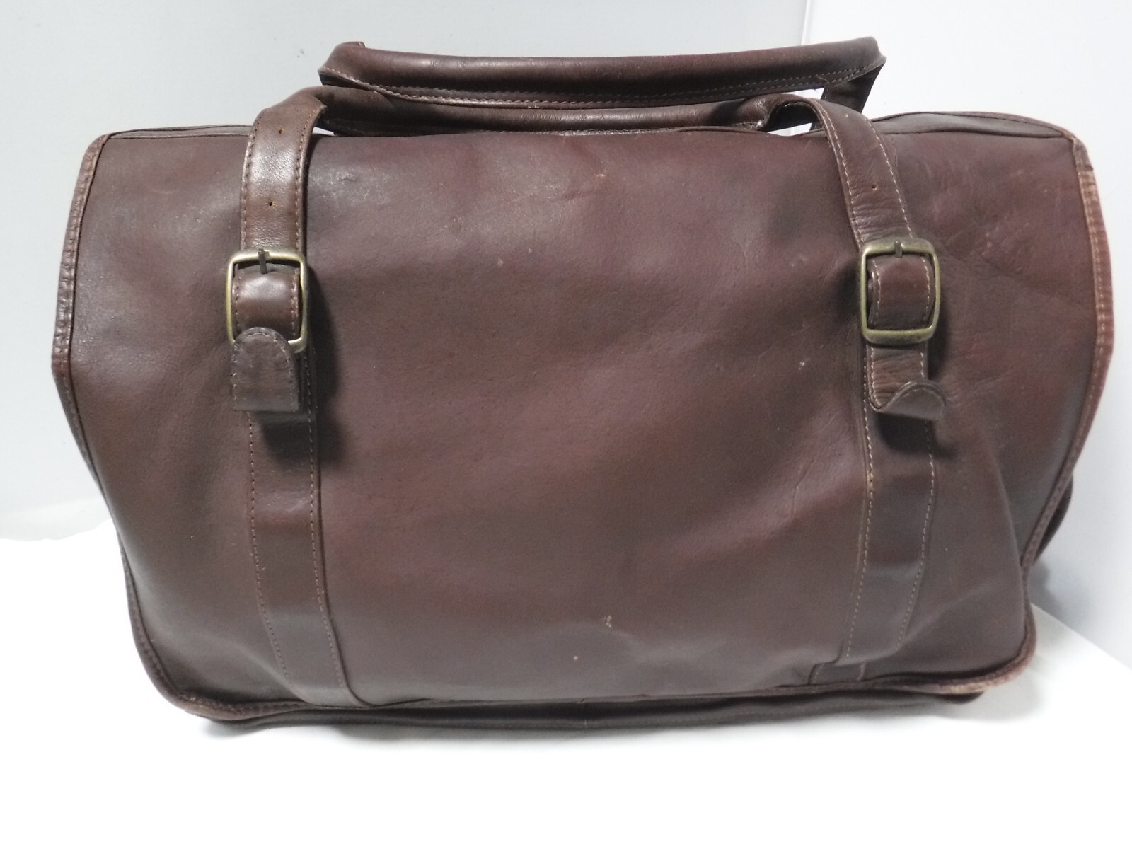 PM4 Manufacturas Quintero Colombia Brown Genuine Leather Laptop Attache Tote Bag