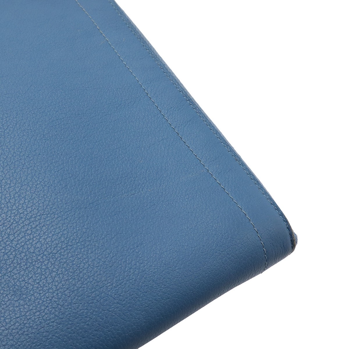 HERMES Zip Tablet Clutch Bag Evercolor Leather Blue D Stamp 2019 W28.5cm H20.5cm