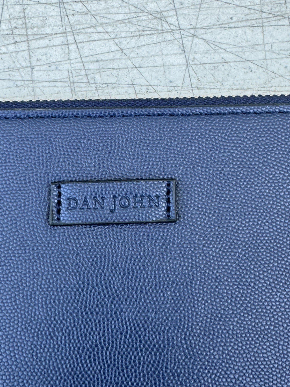 Dan John Faux Leather Dark Blue Zip Around Tech Case Laptop Folder carrier