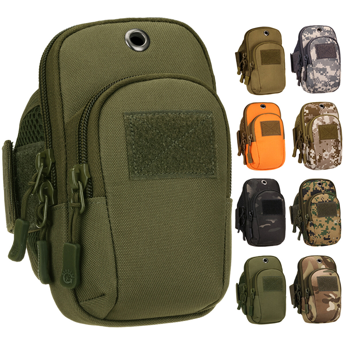 Men Outdoor Sports Running Phone Armband Wrist Holder Tactical Molle Arm Pouch