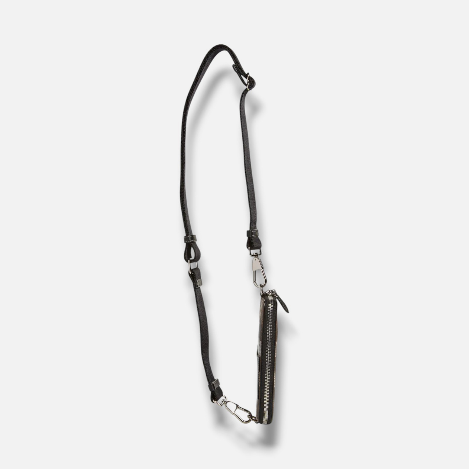Burberry Men Brown Check Phone Case Crossbody Bag