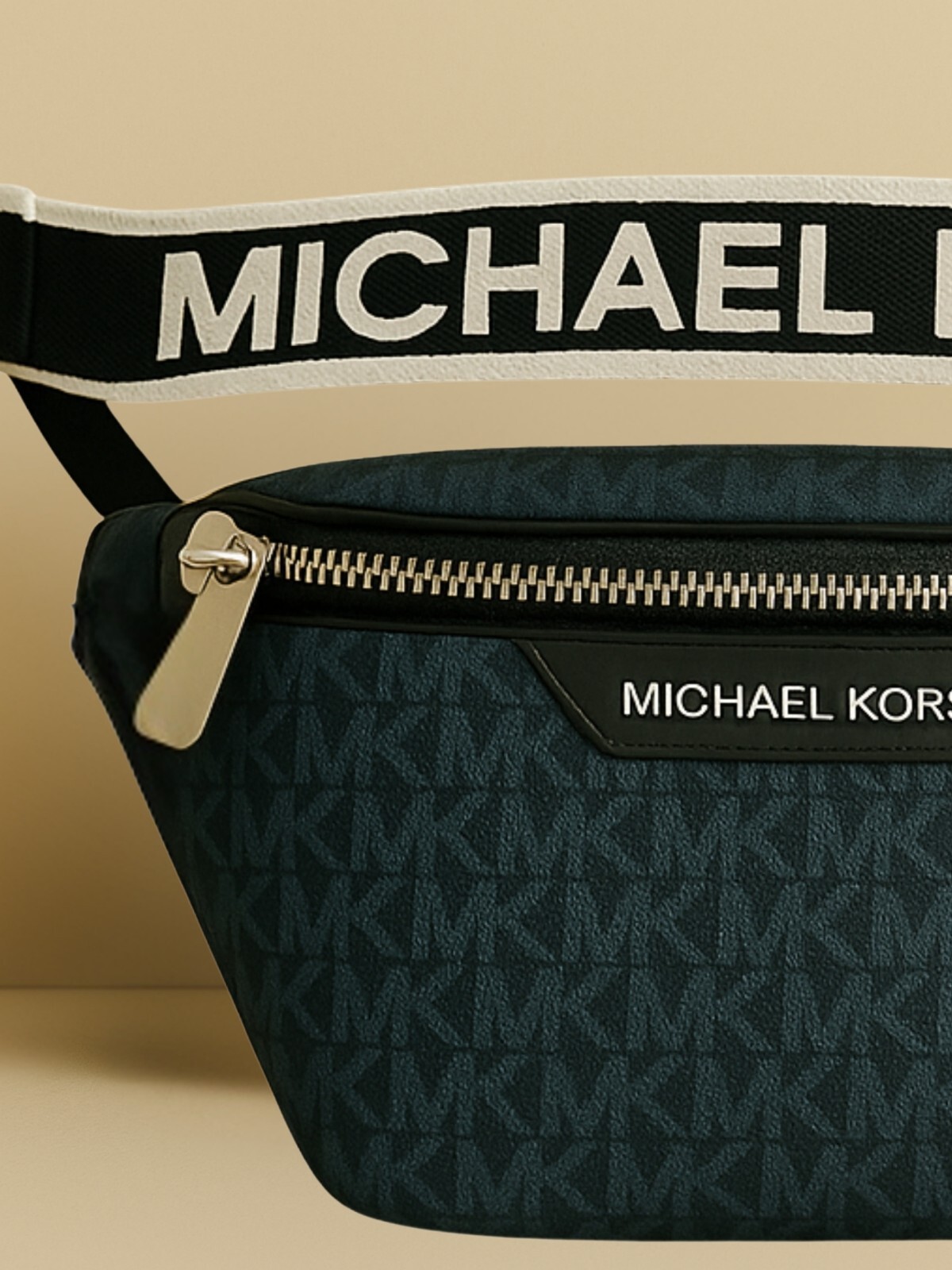 Michael Kors Cooper Men Mini Logo Shoulder Crossbody Zip Belt Bag Admiral Blue