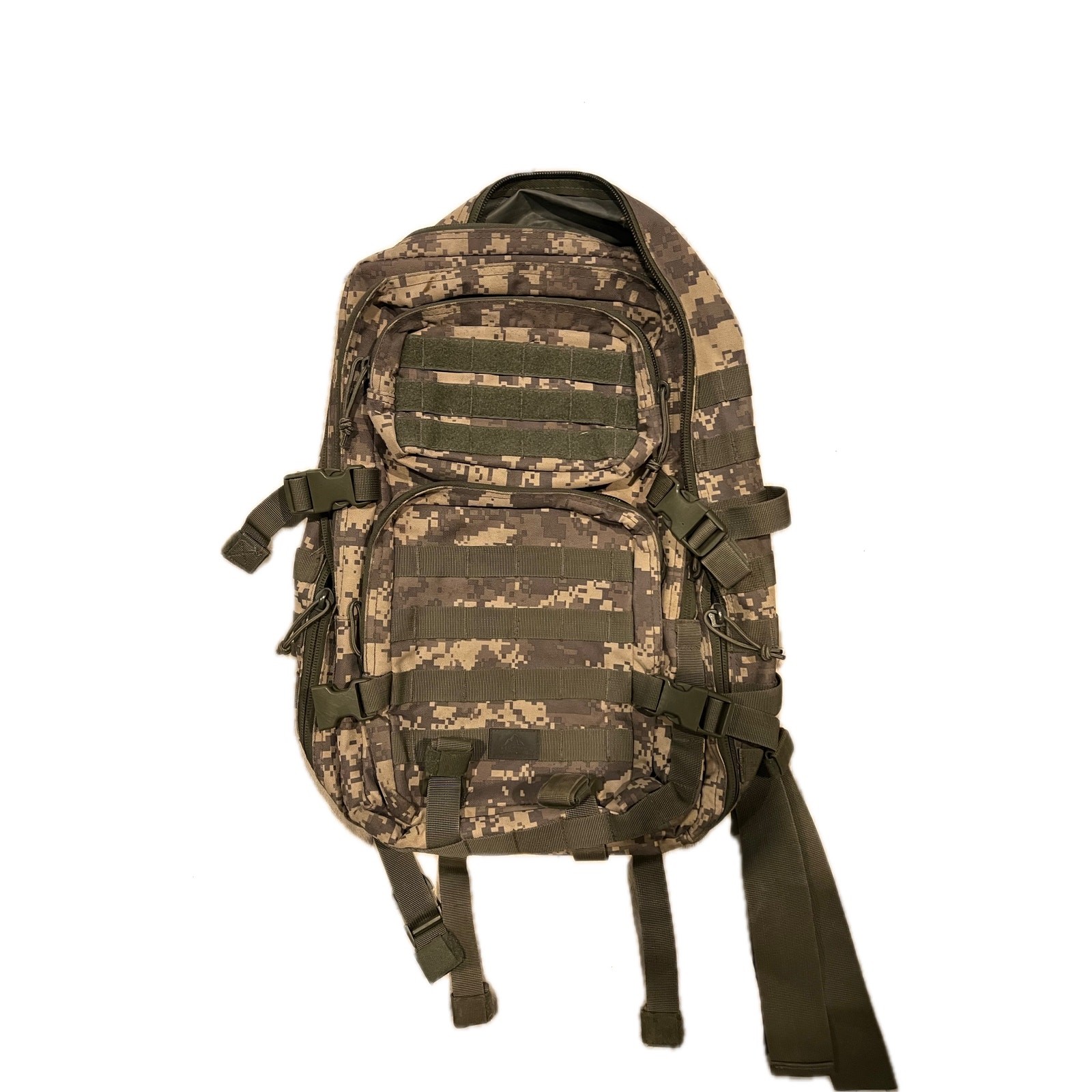 No Label Green Brown Camo XL Tactical Backpack