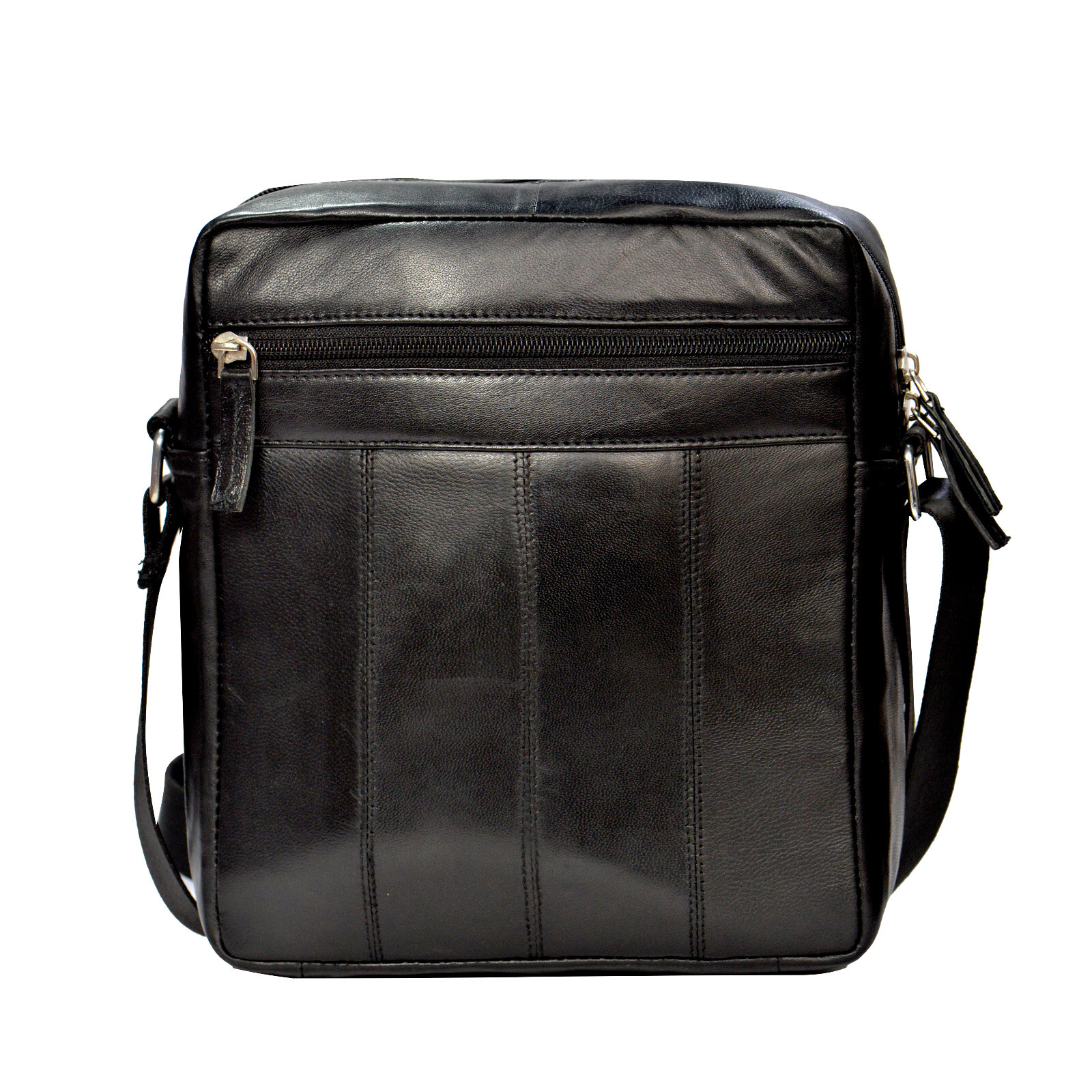 RAS Real Leather Handbag, Cross Body Shoulder Messenger Bag with 4 Zip Pocket