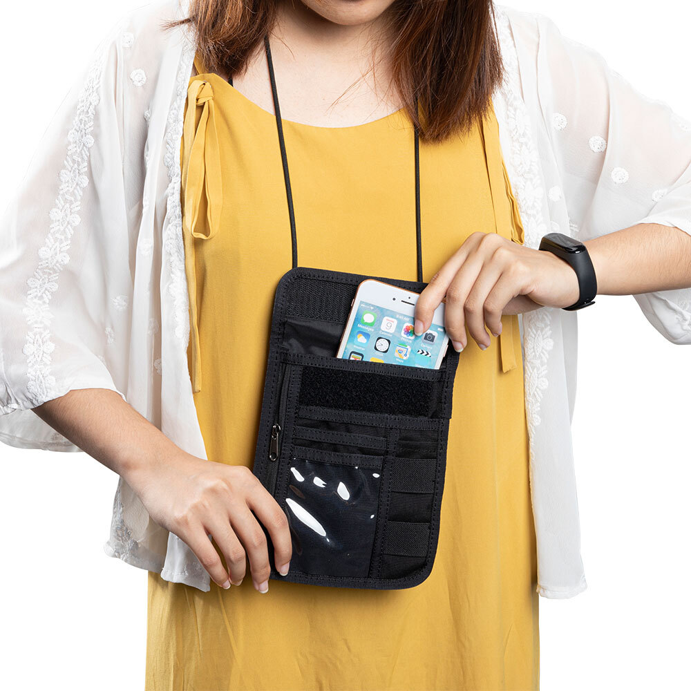 Tactical ID Card Holder Document Chest Hanging Mobile Phone Key Storage Bag US