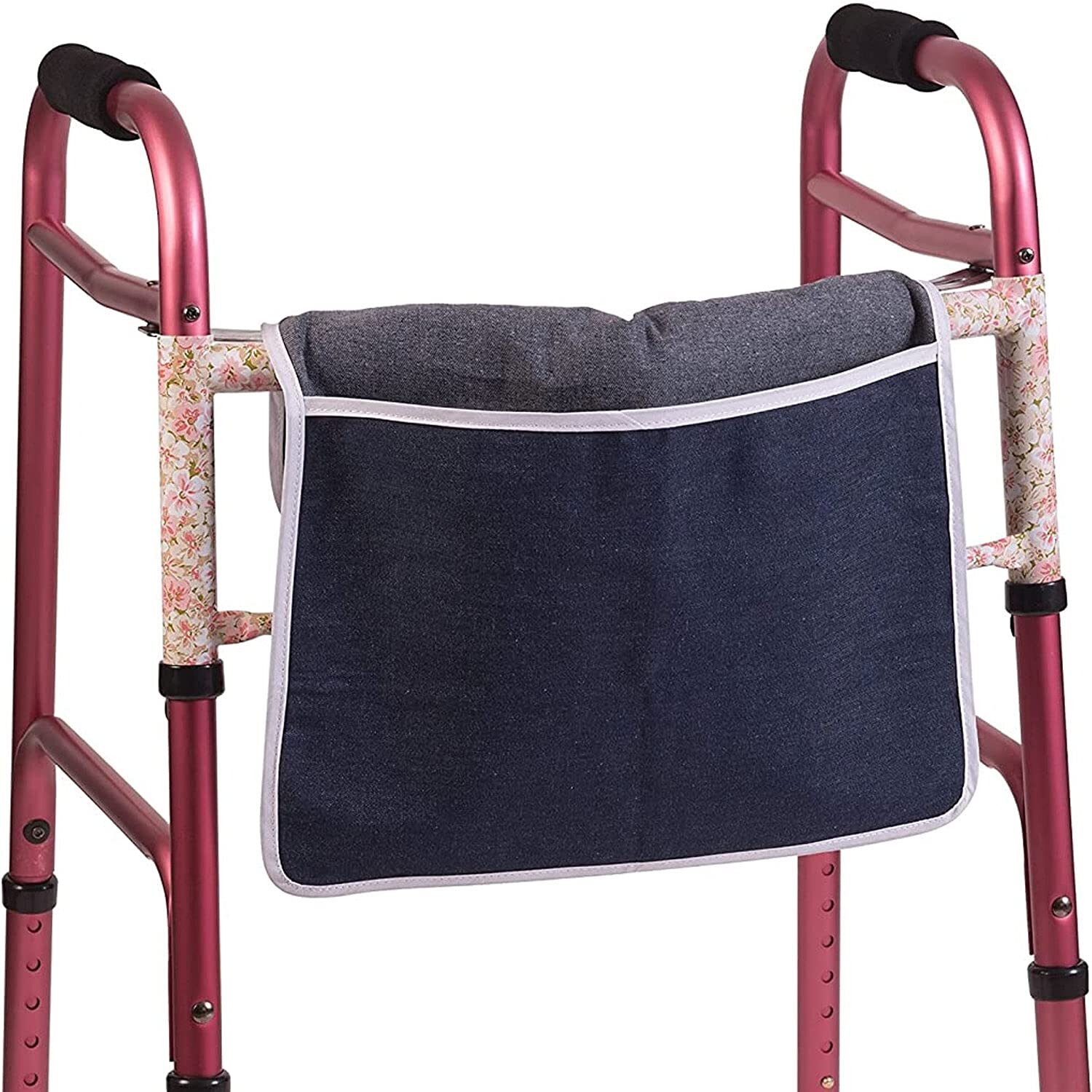 Navy Denim Walker Storage Pouch with Large Compartment Easy Hook and Loop Clo…