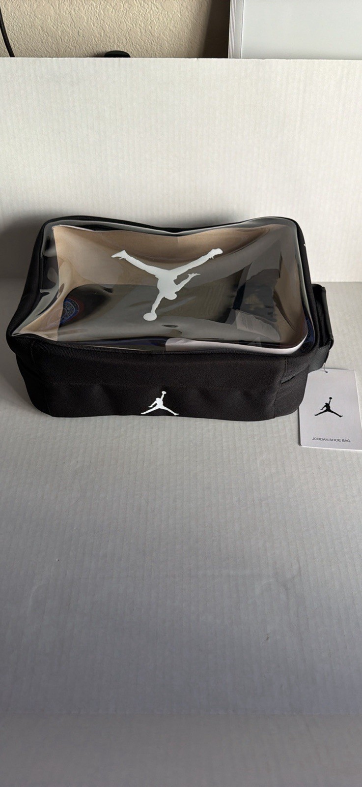 Jordan Jumpman Shoe Bag Black/Clear Zip Closure Top Handle Travel Casual