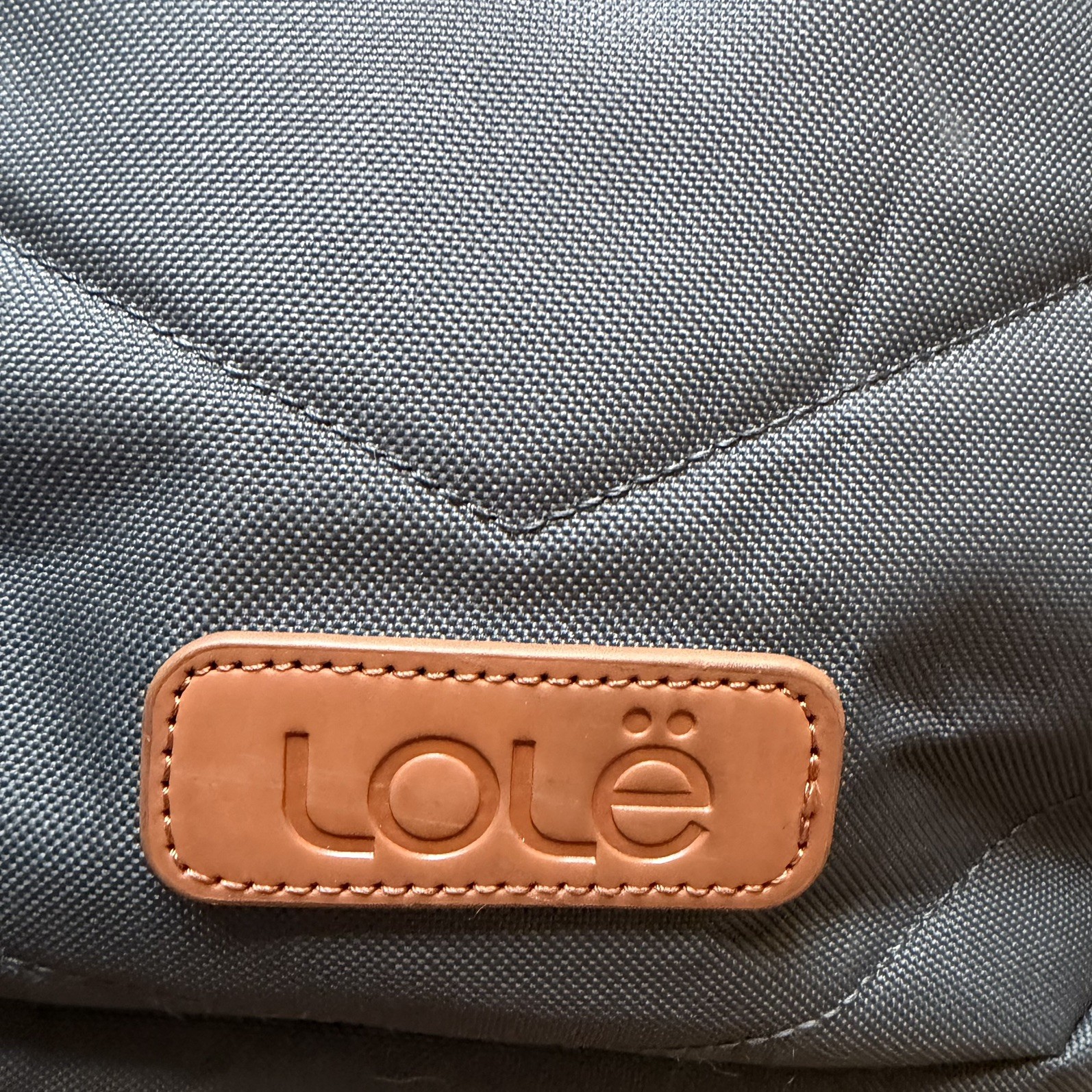 LOLE Quilted Backpack Gray Orange Laptop Compartment Travel Daypack Multi Pocket
