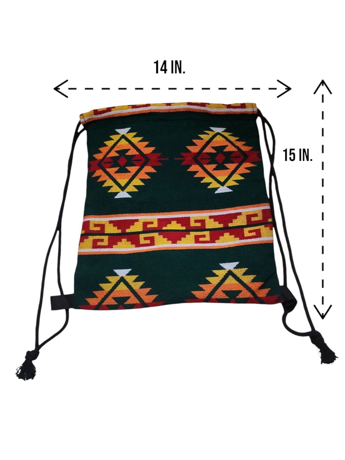 Drawstring Sack Pack Southwest Style Cotton Travel Backpack Foldable USA SELLER