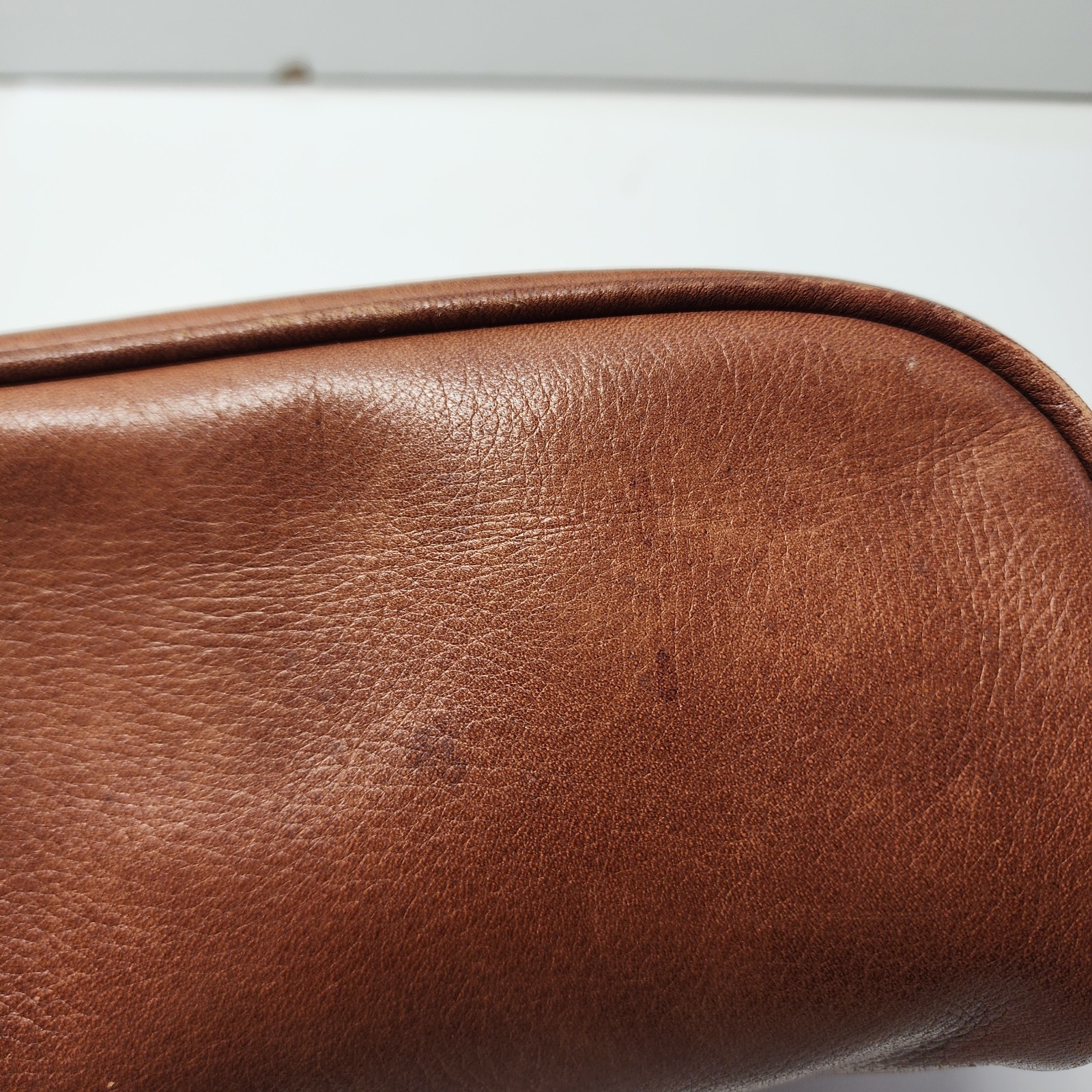 Osgoode Marley Tan Brown Small Leather Toiletry Travel Shave Bag