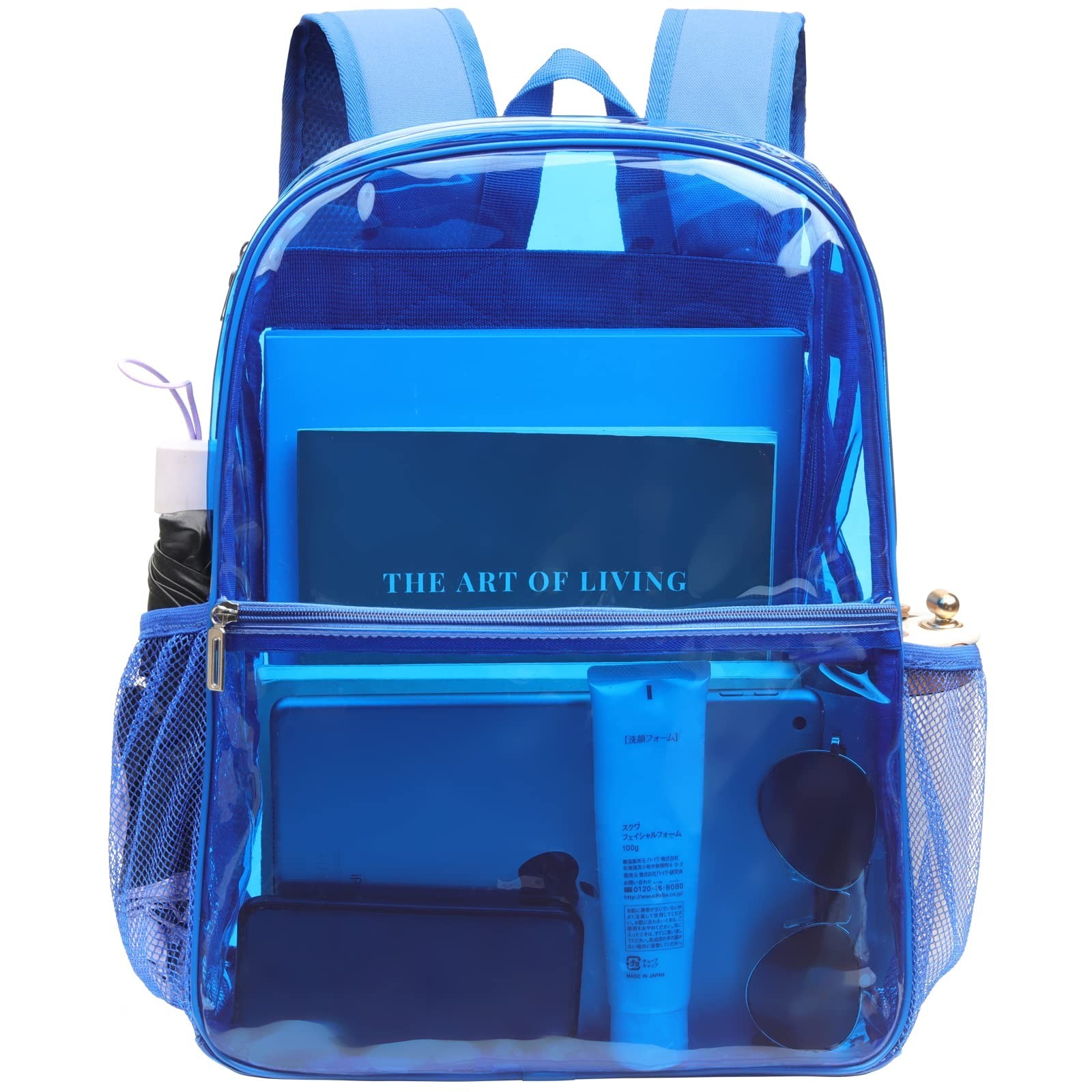 Heavy Duty Clear Backpack – Large TPU Transparent See-Through Bag for Travel & C