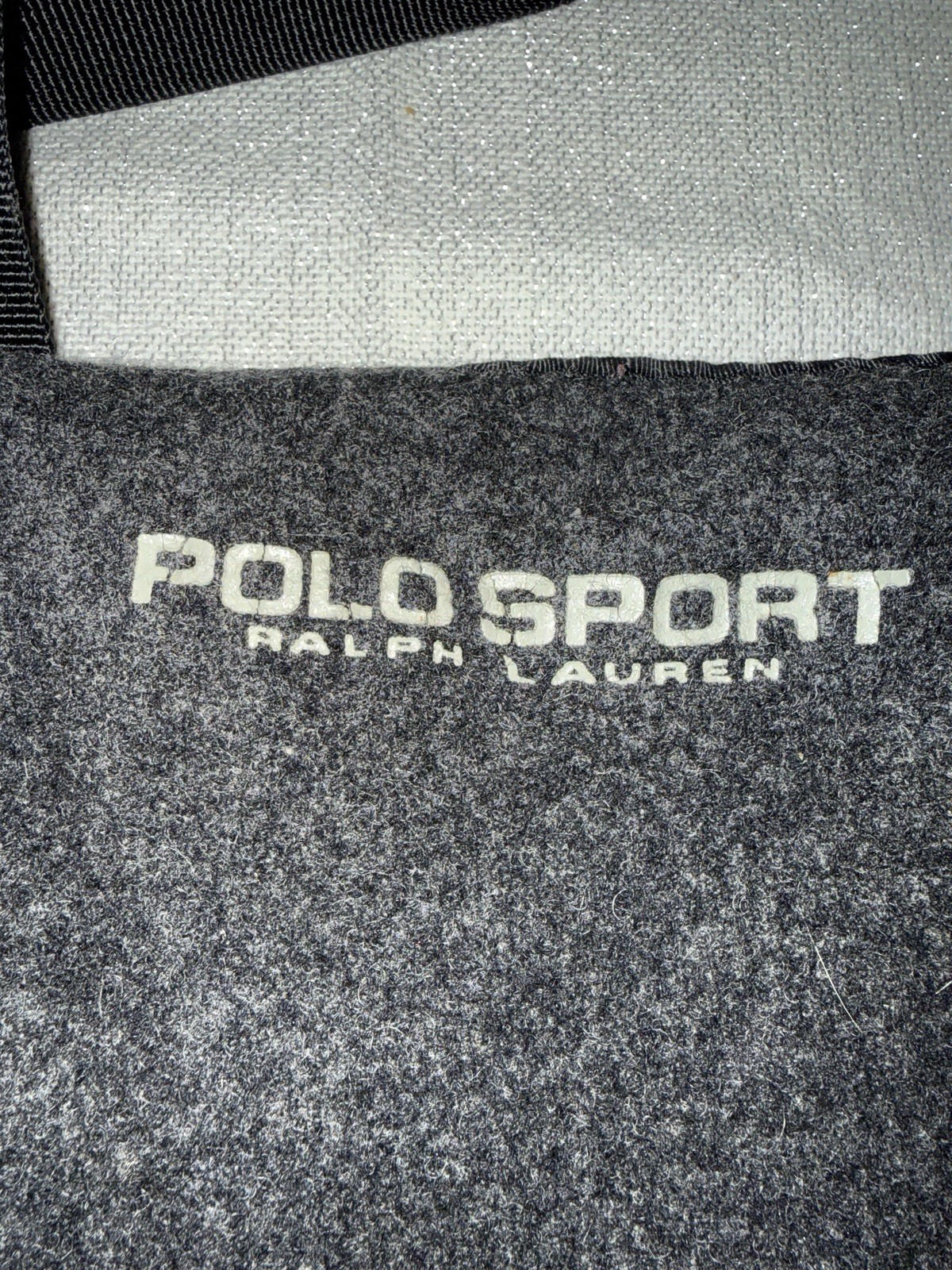 Vintage 1990s Polo Sport Ralph Charcoal Gray Lauren Wool Flannel Tote
