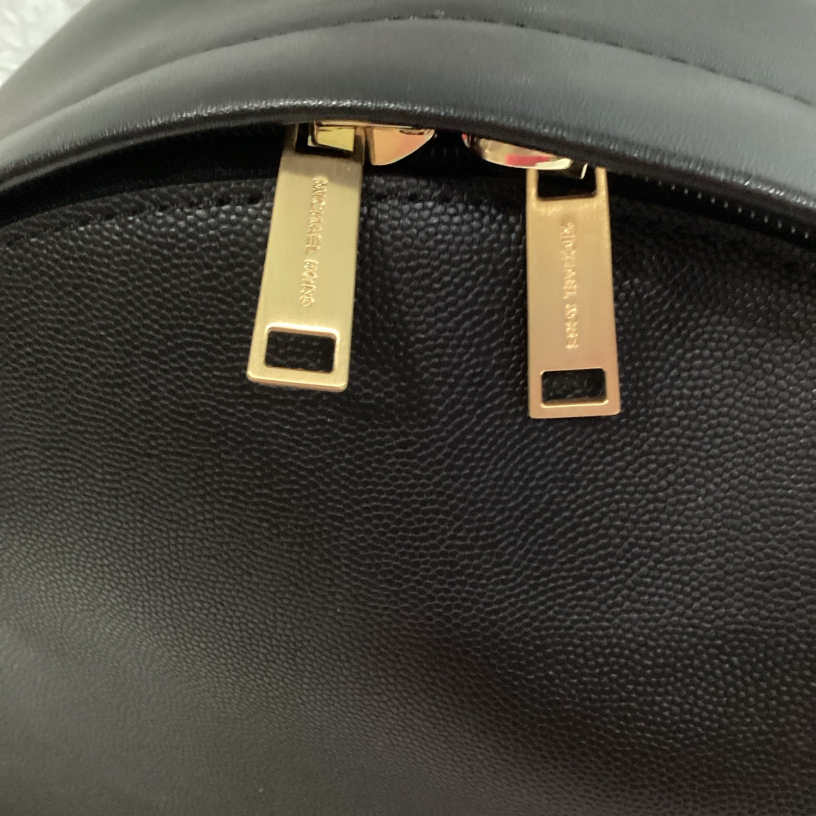 Michael Kors Hudson Commuter Logo Stripe Black Leather Unisex Backpack Bag *READ