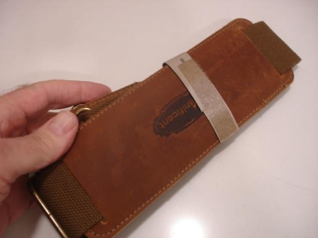 Manificent Laptop Messenger Bag Brown Leather Canvas Shoulder Strap Briefcase