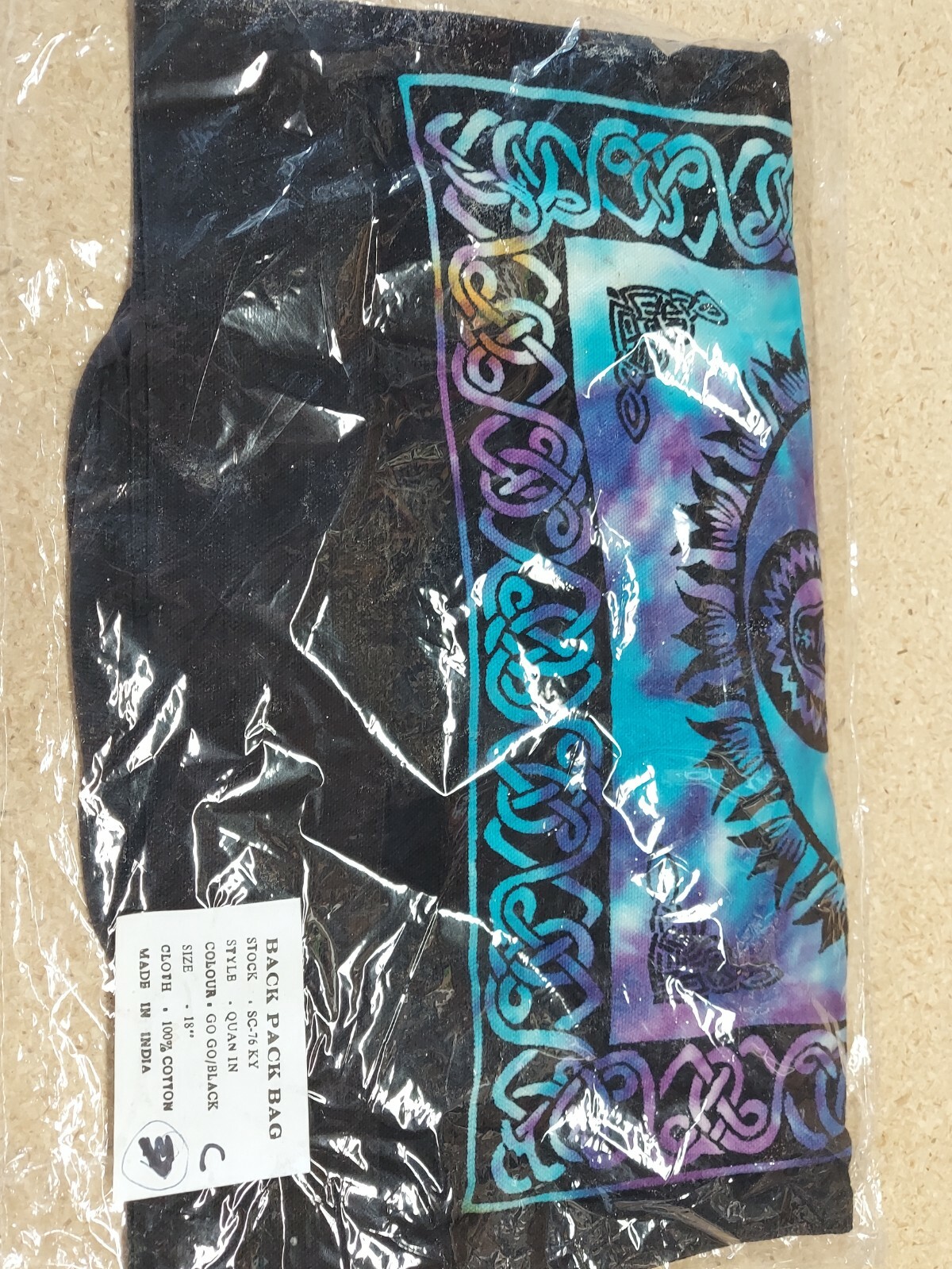 Buddha Spirit Prayer Back Pack Bag (C) – Brand NEW – thick material 18″ H – 12″