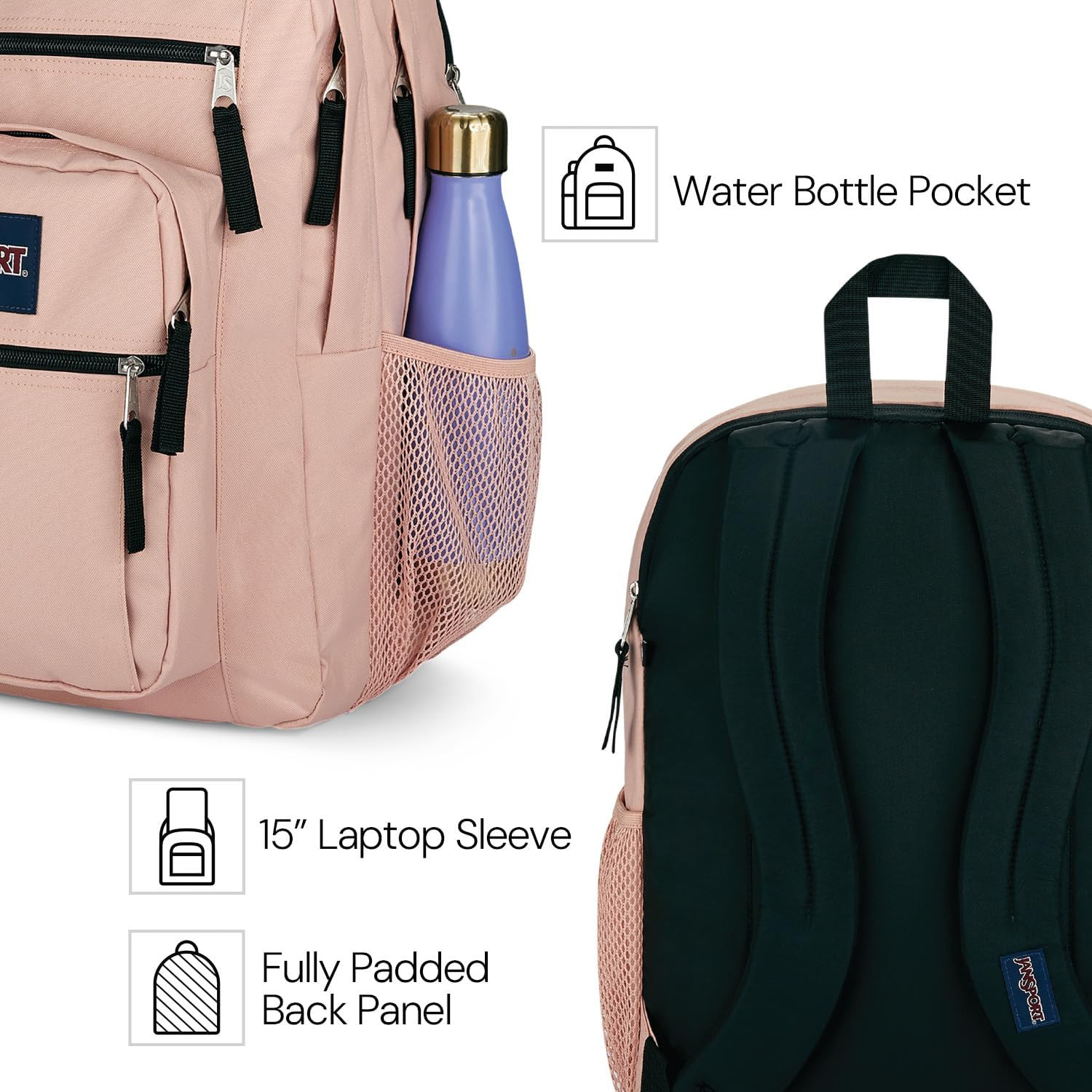 Jansport Laptop Backpack – Computer Bag with 2 Compartments, Ergonomic Shoulder