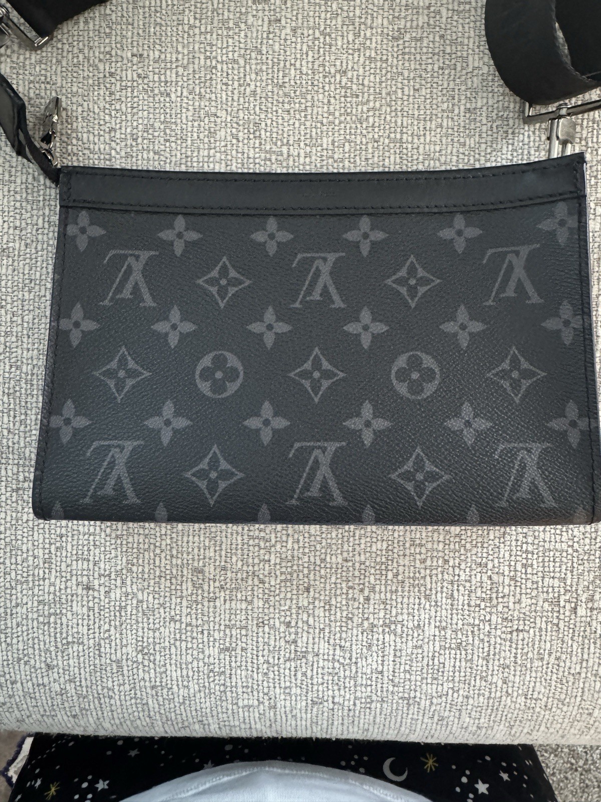 Louis Vuitton Gaston Wearable Wallet Monogram Eclipse Black Gray Crossbody