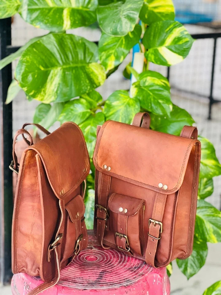 Genuine Secure Leather Messenger Satchel motorcycle bag Complete set