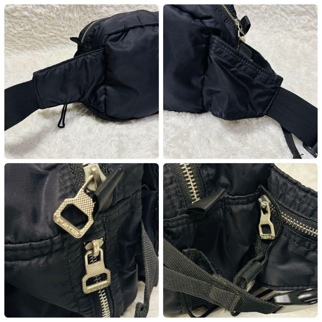 Authentic PORTER Yoshida TANKER Waist Bag Black Nylon 28cm x 18cm x 12-15cm Ligh