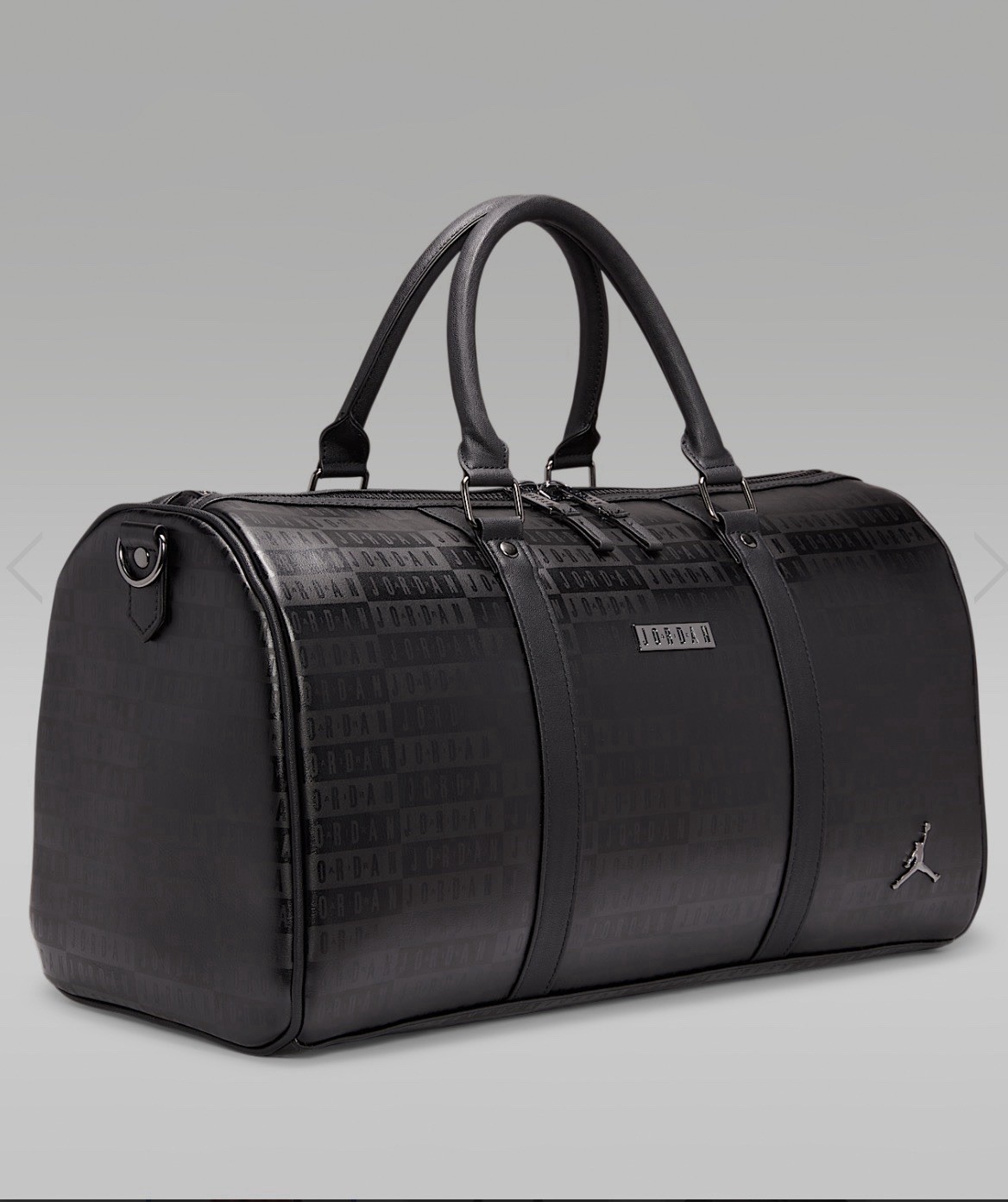 Jordan Black Embossed Leather Carryall Duffle Travel Luggage Bag AUTHENTIC NEW