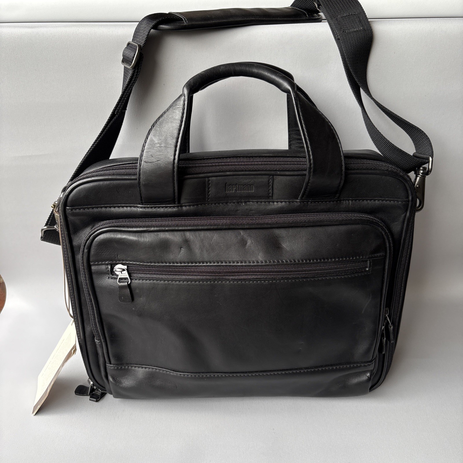 Leather HARTMANN Business Black Laptop Messenger Bags American Hero H21 VTG USA