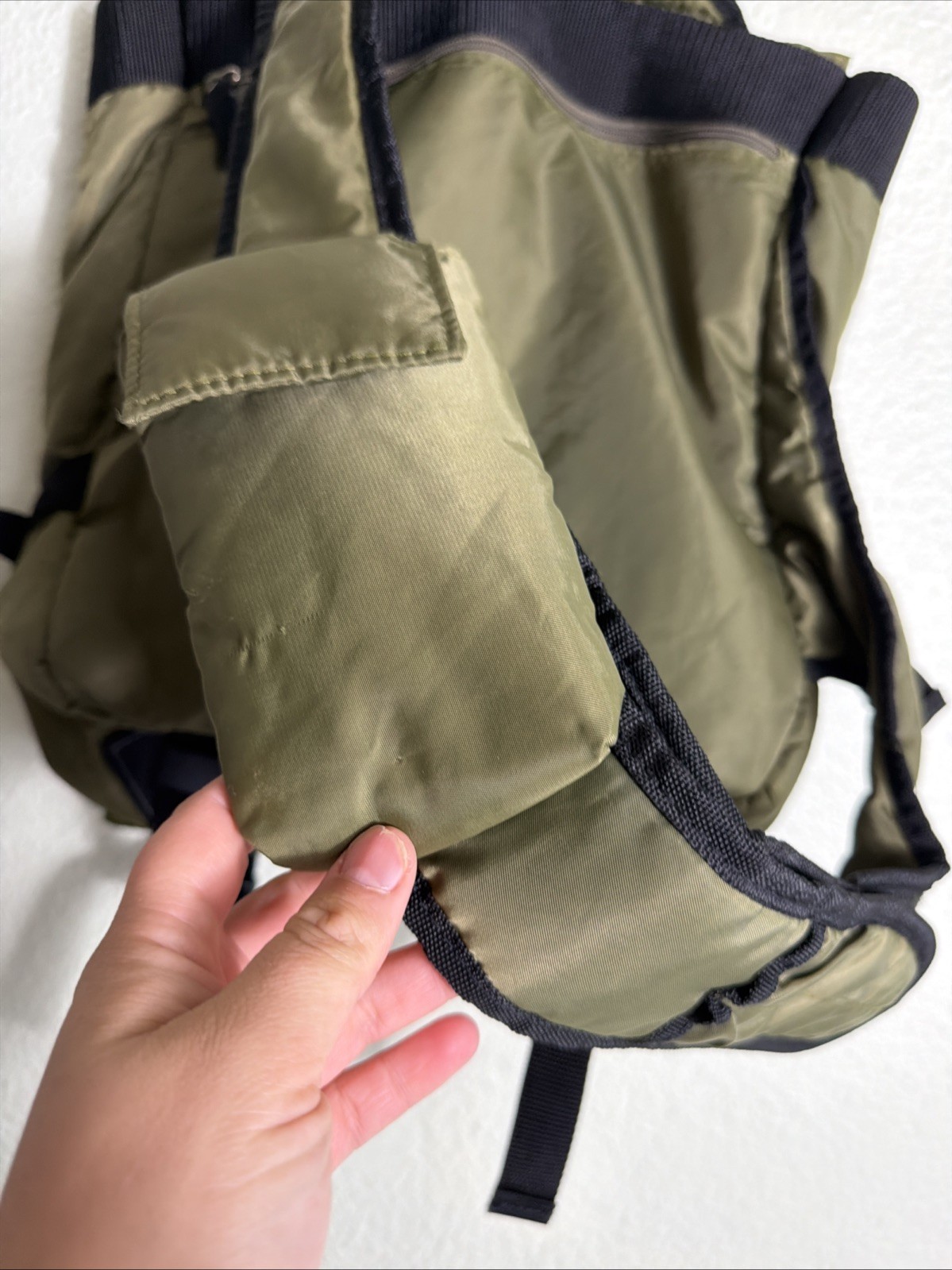 Toppers Brand Army green Polyester Sling Bag Hook Loop 13x11x5