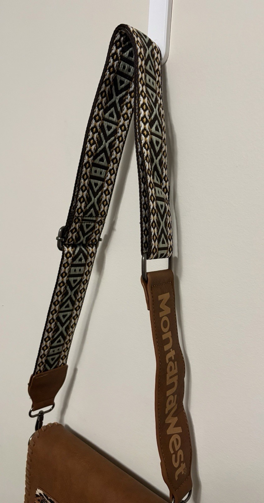Wrangler Brown Crossbody Bag Leopard Print Adjustable Strap Zipper Closure NWOT