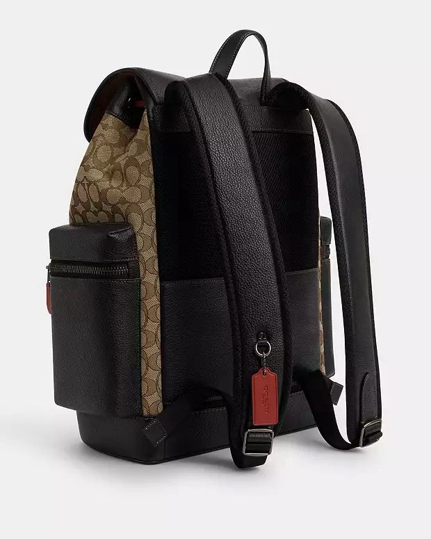 NWT Coach Men’s Spring Backpack Signature Jacquard CT016 Black Antique Nickel