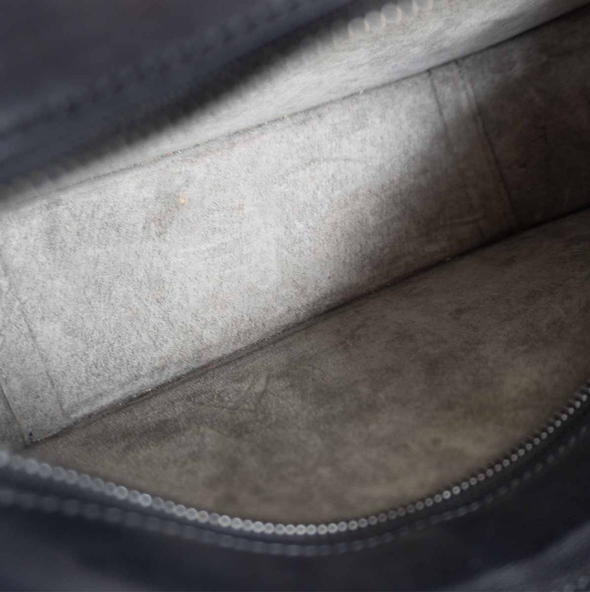 Tsuchiya Leather Oval Shoulder Bag Black Used Japan