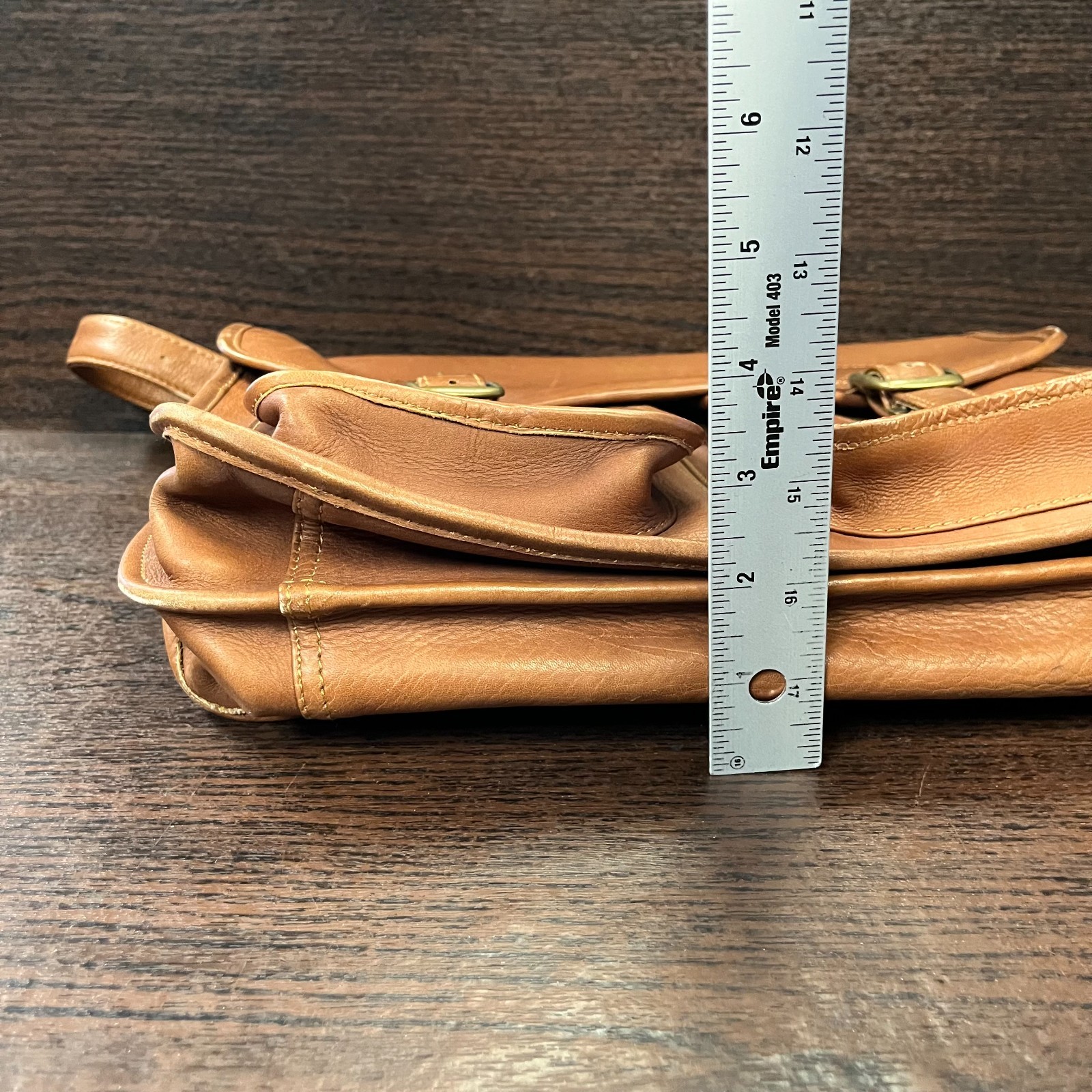 ETZ Men’s Bag Size M Brown Leather Satchel Briefcase Laptop Shoulder Strap