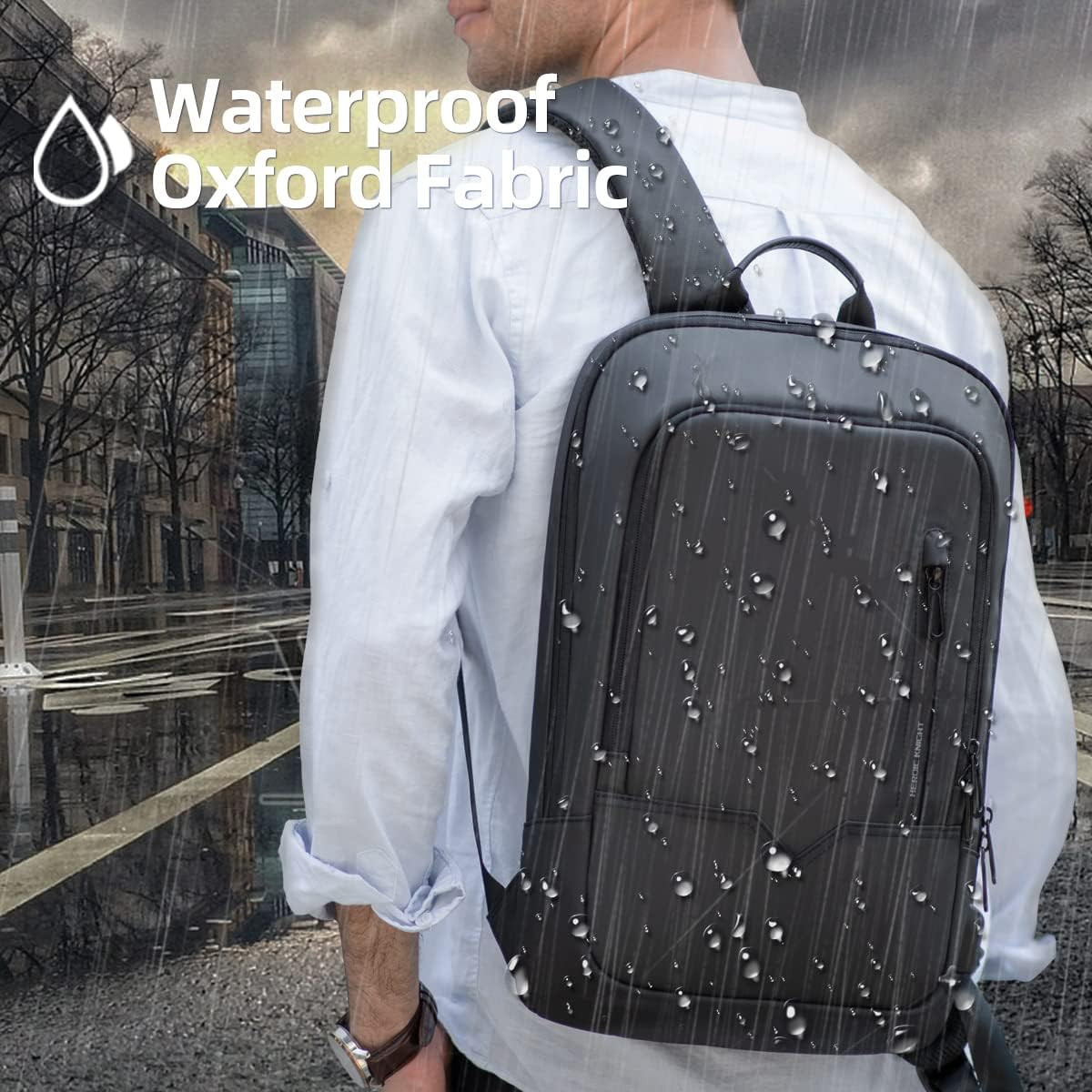 Backpack for Men Business Slim Backpack with USB Charger Computer – Anti-Theft