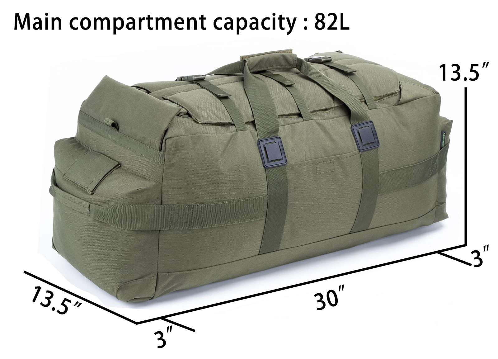 Large Military Duffle Bag Backpack Tactical Field Gear Equipment Duffel Bag A…