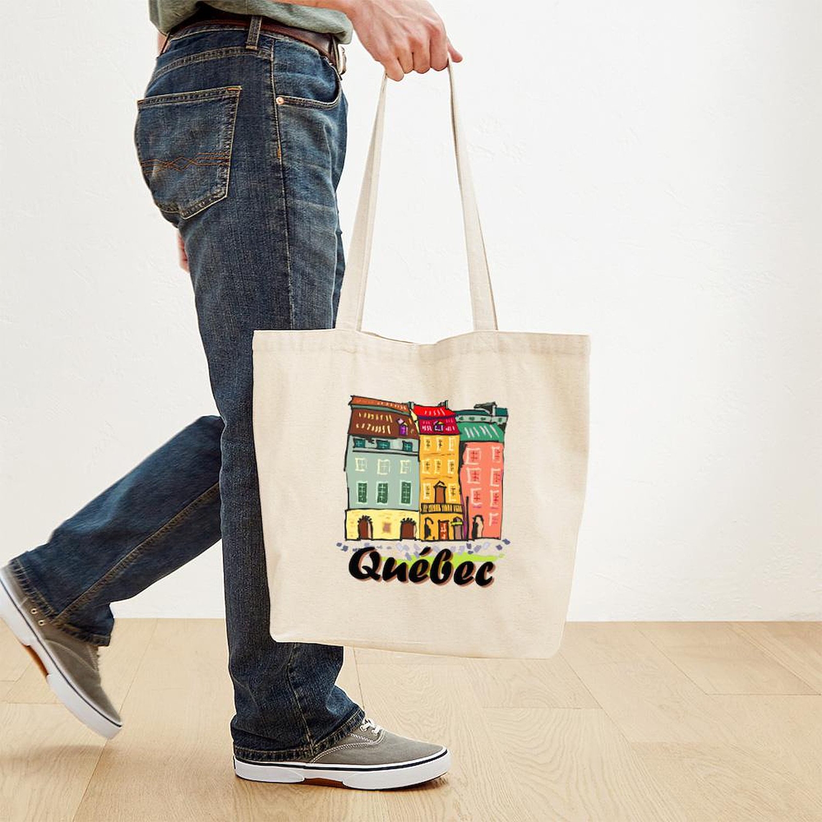 CafePress Quebec City Natural Canvas Tote Bag, Cloth Shopping Bag (472312847)