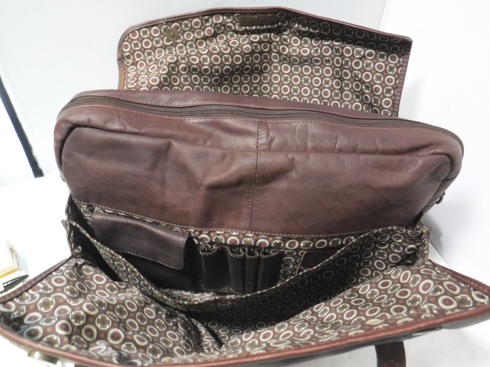 PM4 Manufacturas Quintero Colombia Brown Genuine Leather Laptop Attache Tote Bag