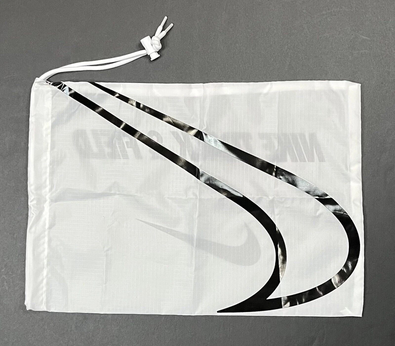 Nike Track & Field Drawstring Tote Carry Shoe Dust Bag White Black 11.5 x 16.5