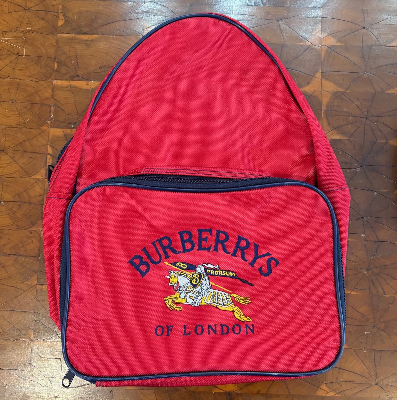 Vintage Burberrys Of London Red Nylon Backpack Daypack School Bag Retro Y2K