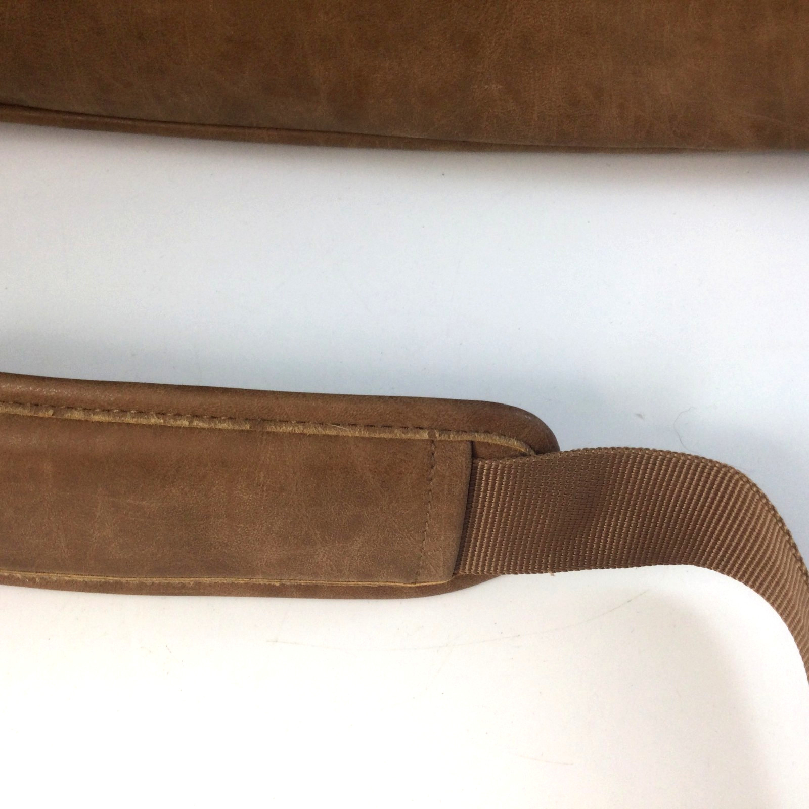 David Bitton Messenger Laptop Bag Canvas Polyester Faux Leather Buffalo Logo