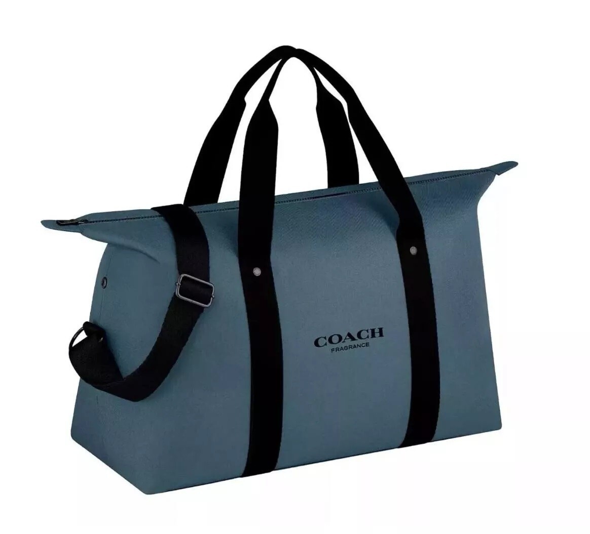 Coach Unisex Expandable Weekender Duffle Sports Travel Gym Bag Slate Blue NWT