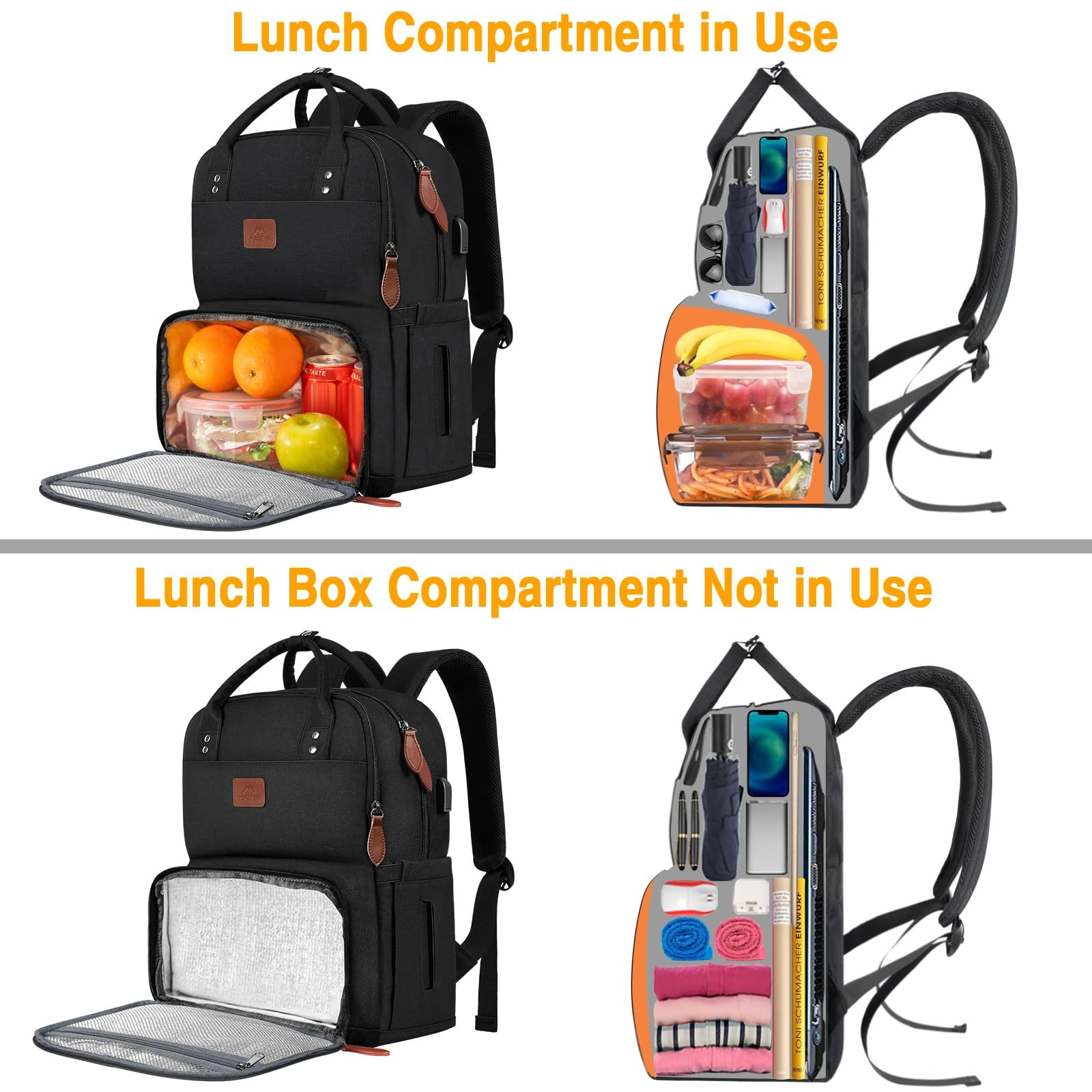 MATEIN 17 Inches Lunch Backpack, Extra Large Lunch Box with Insulated Cooler …